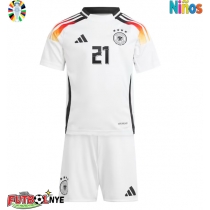 Camiseta Alemania Ilkay Gundogan #21 Primera Equipación para niños Eurocopa 2024 manga corta (+ pantalones cortos)